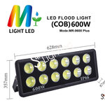 LED Flood Light COB 600w แสงขาว