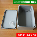 กล่องอลูมิเนียมกันน้ำสีเทา ขนาด 188 X 120 X 80 มม. (JJ)