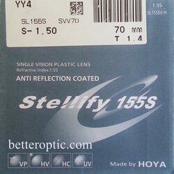 เลนส์มัลติโค้ตใส HOYA Stellify 1.55 VP