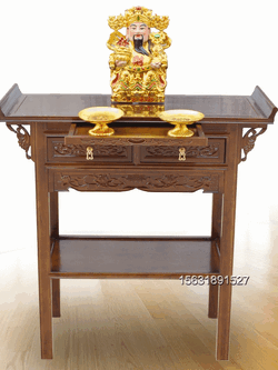 #โต๊ะวางเทพเจ้า,ป้าย-แจกัน#ตู้โชว์#ชั้นวางของ เนื้อไม้เอล์มแท้เป็นหนึ่งในไม้นำโชค