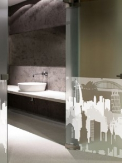 HPG-31840 Window Sheet สติ๊กเกอร์ฝ้าติดกระจกลายเมือง เงาสีขาว หน้ากว้าง 100 cm