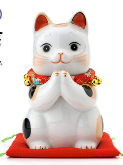 แมวคู่เรียกทรัพย์ Lucky Cat Ornament Store งานกระเบื้องญี่ปุ่น