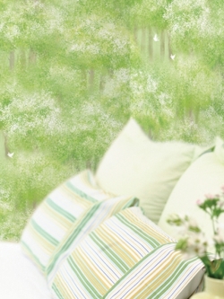 DPS-72 Wallpaper Vinyl Sticker วอลล์เปเปอร์ไวนิล แบบมีกาวในตัว ลาย Serene forest หน้ากว้าง 100 cm