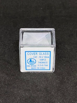 กระจกปิดสไลด์ 18x18 mm(100pcs/pkg)