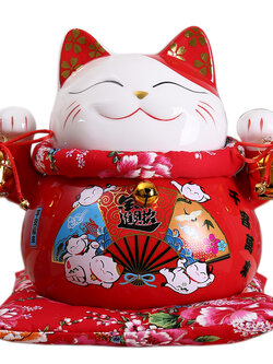 Lucky Cat Decoration ตุ๊กตาของขวัญ พร้อมกล่อง/ขนาด 10 นิ้ว