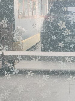 LSP-06 Window sheet สติ๊กเกอร์ใสติดกระจก ลายดอกไม้เลื้อย หน้ากว้าง 92 cm