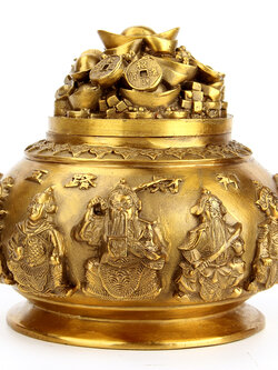 โถทองเหลืองเก็บเงินเก็บทอง,โถเจ้าสัวมหาเศรษฐี ตั้งไว้ในบ้านเสริมทรัพย์การเงินดี