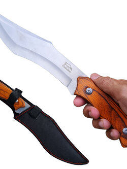 มีดแมวป่า มีดเดินป่า มีดใบตาย Stainless Steel ขนาด 13 นิ้ว (33 ซม.) พร้อมซองไนล่อนร้อยเข็มขัดสำหรับเก็บมีด