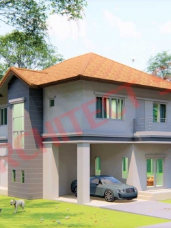 แบบบ้าน 2 ชั้น สไตล์คอนเทมโพรารี่ NA-205 ขนาด 209.80 ตร.ม. 3 ห้องนอน 3 ห้องน้ำ