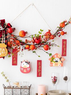 กิ่งทับทิมมงคล เครื่องประดับปรับฮวงจุ้ย,ของแต่งบ้านมงคล สไตล์จีน