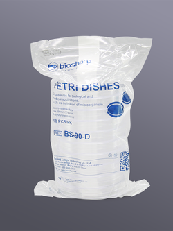 จานเพาะเลี้ยงเชื้อ พลาสติก petridish 90x15mm sterile (500 ชิ้น/ลัง) ฺBiosharp