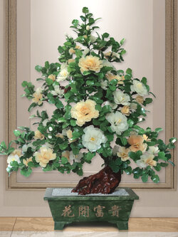 ต้นโบตั๋นหยกมงคล ขนาดใหญ่ เครื่องประดับปรับฮวงจุ้ย ค้าขายดีมีกำไร เสริมความมั่งคั่งร่ำรวย