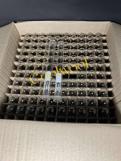 หลอดทดลอง: Test tube Round bottom Boro 3.3 Glass With out Rim (100 ชิ้น/pkg)