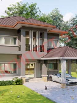 แบบบ้าน 2 ชั้น สไตล์คอนเทมโพรารี่ NA-217 ขนาด 326.05 ตร.ม. 4 ห้องนอน 3 ห้องน้ำ