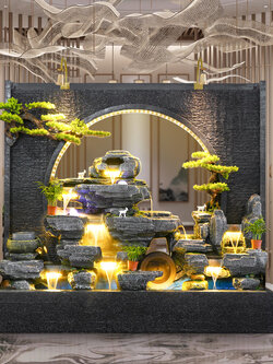 #อ่างน้ำพุ,น้ำตกปรับภูมิทัศน์ห้องนั่งเล่นตกแต่งบ้าน,สำนักงาน เสริมฮวงจุ้ย