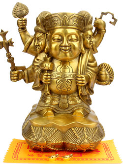 รูปบูชาเนื้อทองเหลือง เทพเจ้า Daikoku (ไดโกกุ) เทพเจ้าแห่งความมั่งคั่งและร่ำรวย