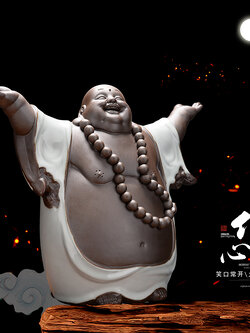 ตุ๊กตาดินเผาพระสังกัจจายน์ อรหันต์แห่งความอุดมสมบูรณ์ ศิลปะนิกายเซน