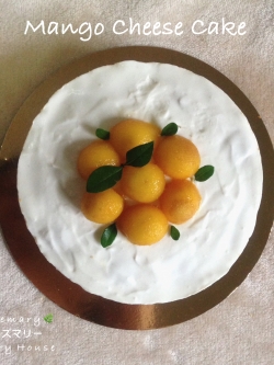 ชีสเค้กมะม่วง (ขนาด 2 ปอนด์) / Richy Mango Cheese Cake (2 Pound / 7'' x 7")