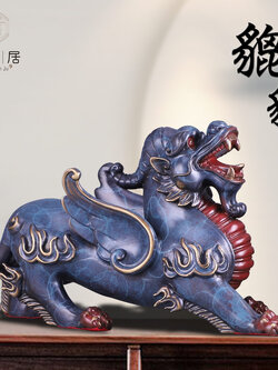 #ปี่เซี๊ยะเฝ้าทรัพย์ งานทองเหลืองลงสีงานช่างฝีมือชาวจีน