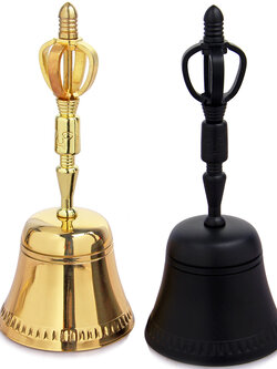 ระฆังทองเหลือง/ทองเหลืองรมดำ สำหรับสวดมนต์ในนิกายวัชรยาน(ทิเบต) ขับไล่สิ่งชั่วร้าย