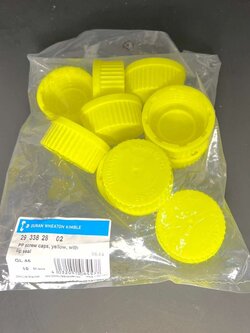 ฝาขวดมีเดีย DURAN GL45 สีเหลือง, 54x25 มม (10 ชิ้น/แพ็ค)