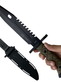 มีดใบตาย Columbia 1958B ขนาด 13.5 นิ้ว (34.3 ซม.) พร้อมปลอกมีดพลาสติก ABS เหน็บเข็มขัดสำหรับเก็บมีด