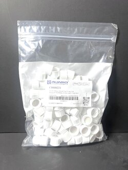 18-400 ฝาปิดทึบสีขาว White, Closed Top PP Cap PTFE/White Silicone Septa (100ชิ้น/แพ็ค)