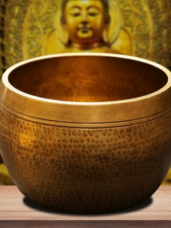 Tibetan Singing Bowl ขันทิเบต(ทองเหลือง) ขันทรงสูง สำหรับใช้สปาคลื่นเสียงบำบัด