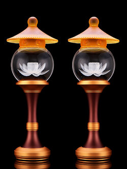 โคมไฟคริสตัลดอกบัว(LED) สำหรับจุดบูชาพระโพธิสัตว์,พระพุทธ,ตกแต่งหิ้งบูชา เสริมมงคล