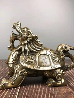 เต่ามังกรทองเหลือง เสริมดวงการเงิน,การงาน,แก้ปีชง จากมณฑลเหอหนาน ประเทศจีน