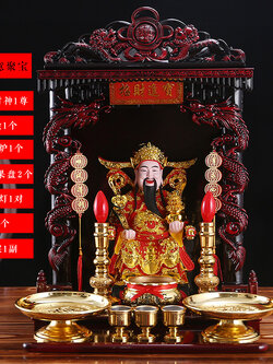 ชุดหิ้งเจ้าบูชาเทพไท้ส่วยเอี๊ยะ เทพเจ้าแห่งความร่ำรวย ครบชุด ขนาดองค์ 12 นิ้ว