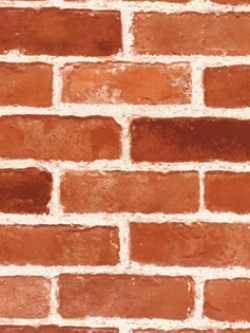 DBS-12 Wallpaper Sticker วอลล์เปเปอร์ไวนิล แบบมีกาวในตัวลายอิฐส้มเข้ม หน้ากว้าง 100 cm