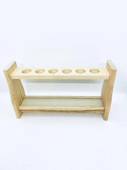 ตะแกรงไม้วางหลอด 6 ช่อง