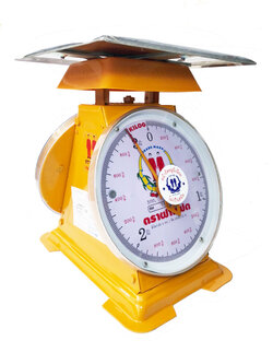 เครื่องชั่งสปริง ตราฝาแฝด ตัวถังเหล็ก พิกัด 3 กก. จานแบน