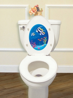 CS-03 Toilet Sticker สติ๊กเกอร์แต่งชักโครก ขนาด 21x27 cm ลาย under the sea