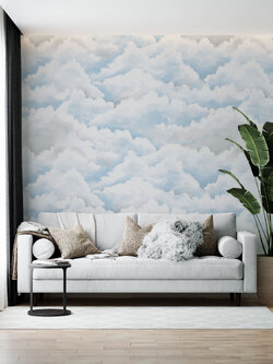 ลายก้อนเมฆ สีฟ้า