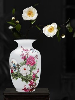 แจกันเซรามิกเขียนลายจีนโบราณ สำหรับจัดดอกไม้ ตั้งโชว์ ปรับฮวงจุ้ยบ้าน โต๊ะทำงาน