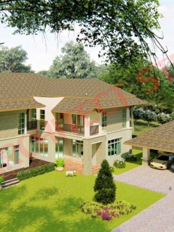 แบบบ้าน 2 ชั้น สไตล์คอนเทมโพรารี่ NA-211 ขนาด 617.70 ตร.ม. 4 ห้องนอน 6 ห้องน้ำ