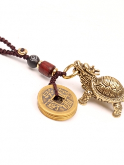 เครื่องรางนำโชค พวงกุญแจเต่าหัวมังกรเสริมมงคลด้านการงาน,การเงิน,สุขภาพดีออายุยืนยาว