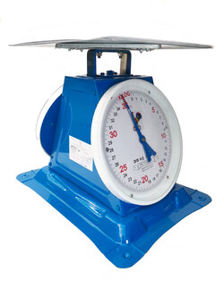 เครื่องชั่งสปริง ตราไก่สามห่วง ตัวถังเหล็ก พิกัด 35 กก. จานแบน