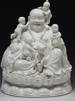 พระสังกัจจายน์เนื้อเซรามิกคุณภาพสูงสไตล์จีน อรหันต์แห่งความอุดมสมบูรณ์(สีขาว)