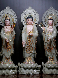 รูปบูชาพระพุทธเจ้า,พระโพธิสัตว์กวนอิม หินอ่อนเนื้อหยก ทุกชิ้นสลักด้วยมือโดยช่างชาวจีน