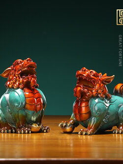 #ปี่เซี๊ยะเฝ้าทรัพย์ งานทองเหลืองลงสีงานช่างฝีมือชาวจีน