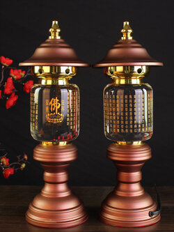 โคมไฟคริสตัลดอกบัว(LED) สำหรับจุดบูชาพระโพธิสัตว์,พระพุทธ,ตกแต่งหิ้งบูชา เสริมมงคล