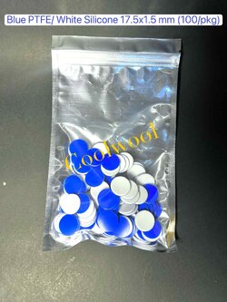 Septa Blue PTFE/white Silicone, 17.5 x 1.5mm (100 ชิ้น/แพ็ค)