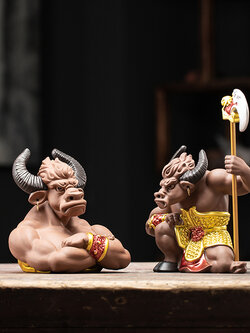 ตุ๊กตาดินเผาปีศาจวัวในตำนานไซอิ๋ว ดินเผาคุณภาพสูงจากประเทศจีน