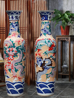 แจกันเซรามิก งานช่างฝีมือชาวจีน จากมณฑลเจียงซี ตั้งวางตกแต่งบ้าน เสริมฮวงจุ้ย