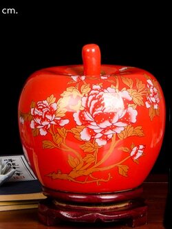 #พร้อมส่ง โถเซรามิกแดงเขียนลายจีนโบราณ สำหรับจัดดอกไม้ ตั้งโชว์ ปรับฮวงจุ้ยบ้าน โต๊ะทำงาน