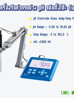 เครื่องวัดค่ากรด-ด่าง (pH), ค่า mV และอุณหภูมิ แบบตั้งโต๊ะ (Benchtop) รุ่น pH 1710-Eutech