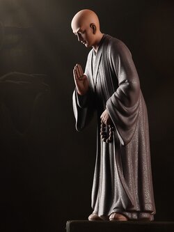 ตุ๊กตาดินเผานักบวชนิกายเซน รูปแบบสวยงาม แสดงถึงความสงบ